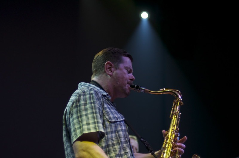 Ken Vandermark playing tenor saxophone